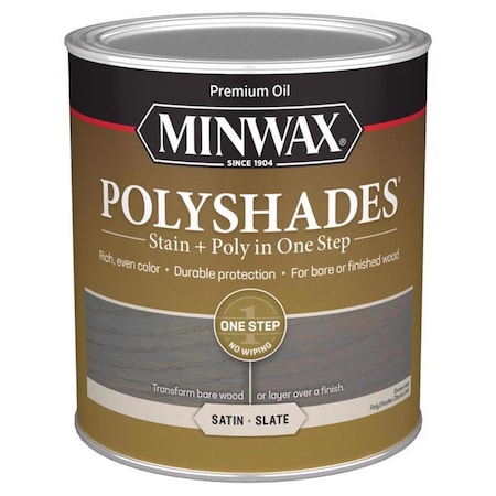 MINWAX Polyshades Semi-Transparent Satin Slate Oil-Based Polyurethane Stain and Polyurethane Finish 613984444